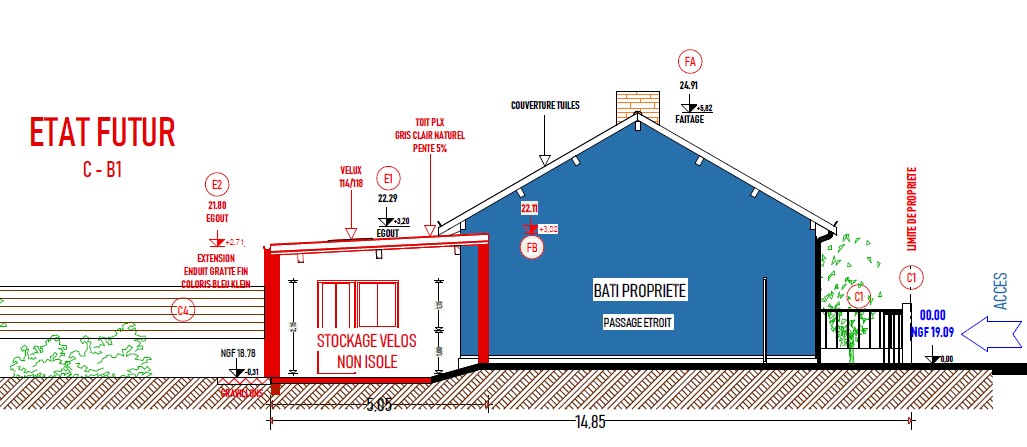 Conception agrandissement maison à Rezé